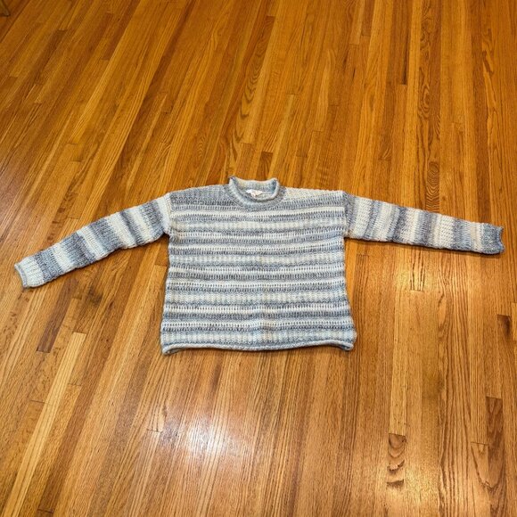 Time And Tru Womens M (8-10) Blue & White Striped Sweater - Picture 4 of 9